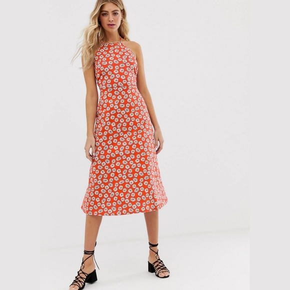 ASOS Dresses & Skirts - ASOS Design Midi Daisy Print Halter Sundress, Size 10 NWOT